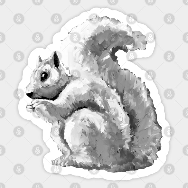 Black and White Squirrel Sticker by mailsoncello